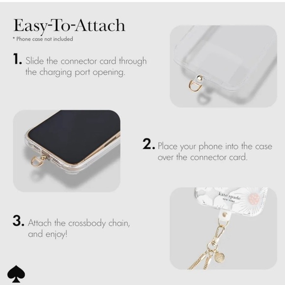 $60 Kate Spade ♠️ Phone Crossbody - Heart of Gold NWT Universal Fit - Picture 6 of 10